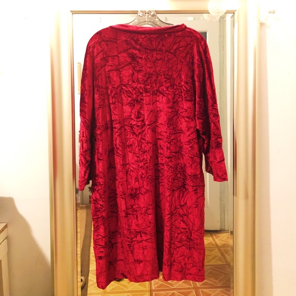 Crushed Red Velvet Dress - Picture 2 of 2